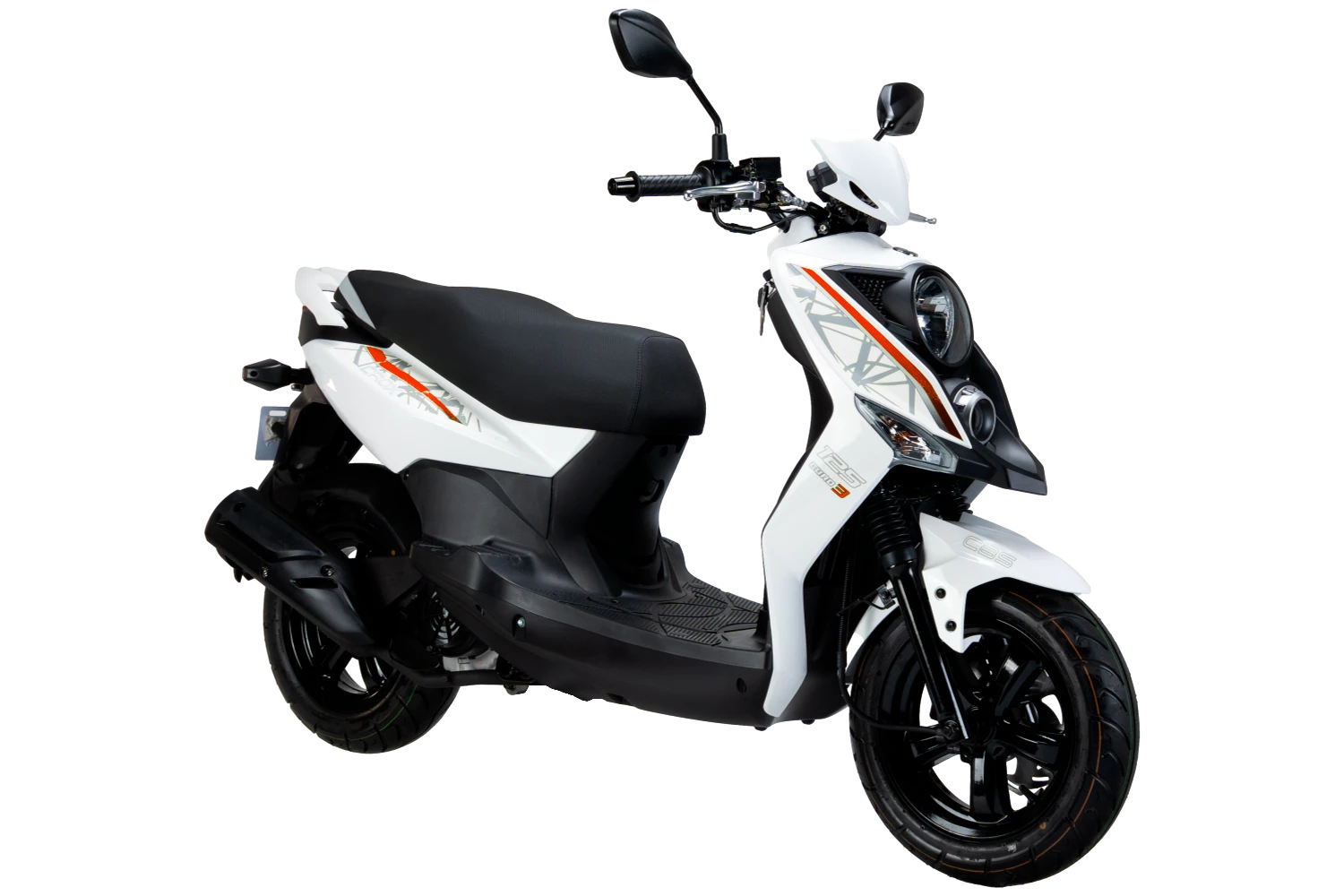 motoccicleta sym scooter crox 125 color blanco brilante rojo