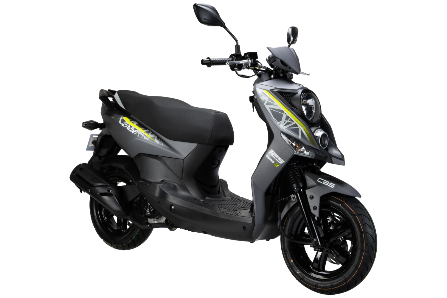motoccicleta sym scooter crox 125 color gris verde