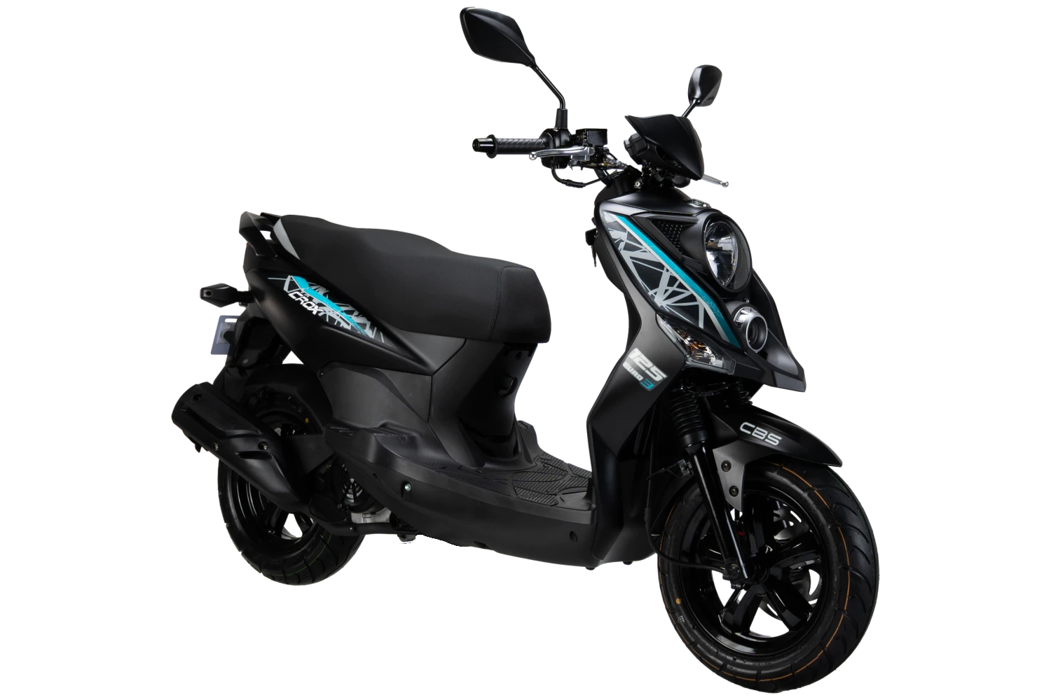 motoccicleta sym scooter crox 125 color negro azul