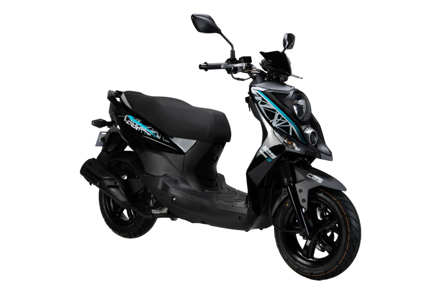 motoccicleta sym scooter crox 125 color negro brillante azul