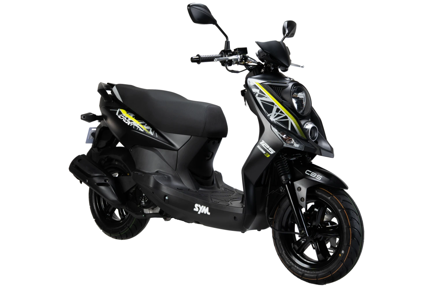motoccicleta sym scooter crox 125 color negro verde