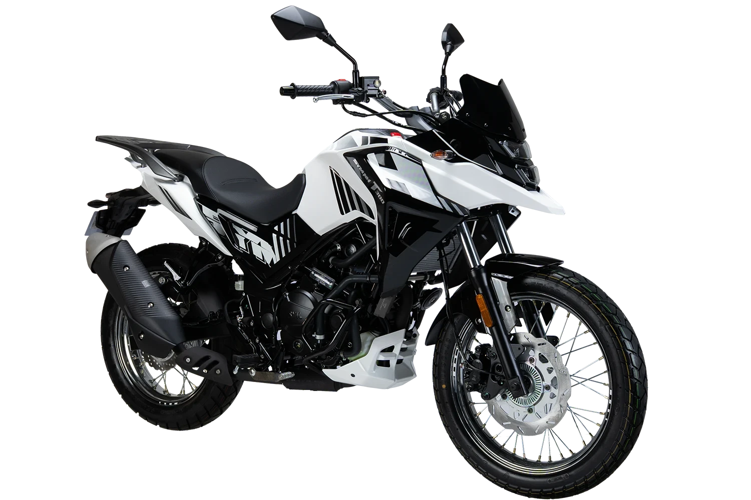motoccicleta sym doble proposito enduro nh trazer 300 color blanco