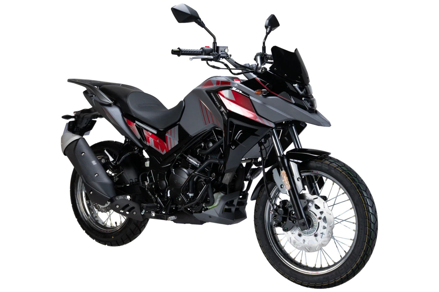 motoccicleta sym doble proposito enduro nh trazer 300 color gris rojo